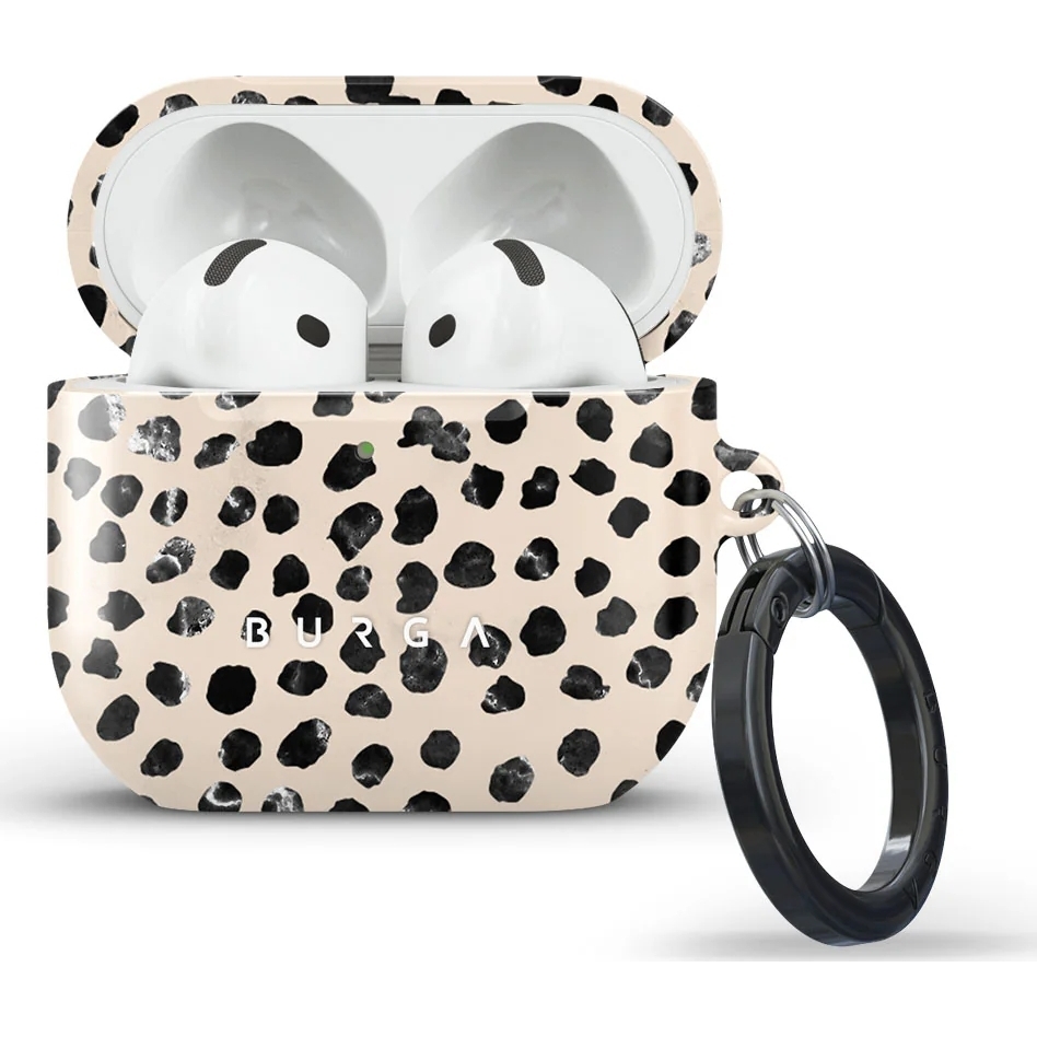 Ekskluzywne etui Burga Emerald Pool do AirPods 4, beżowo czarne